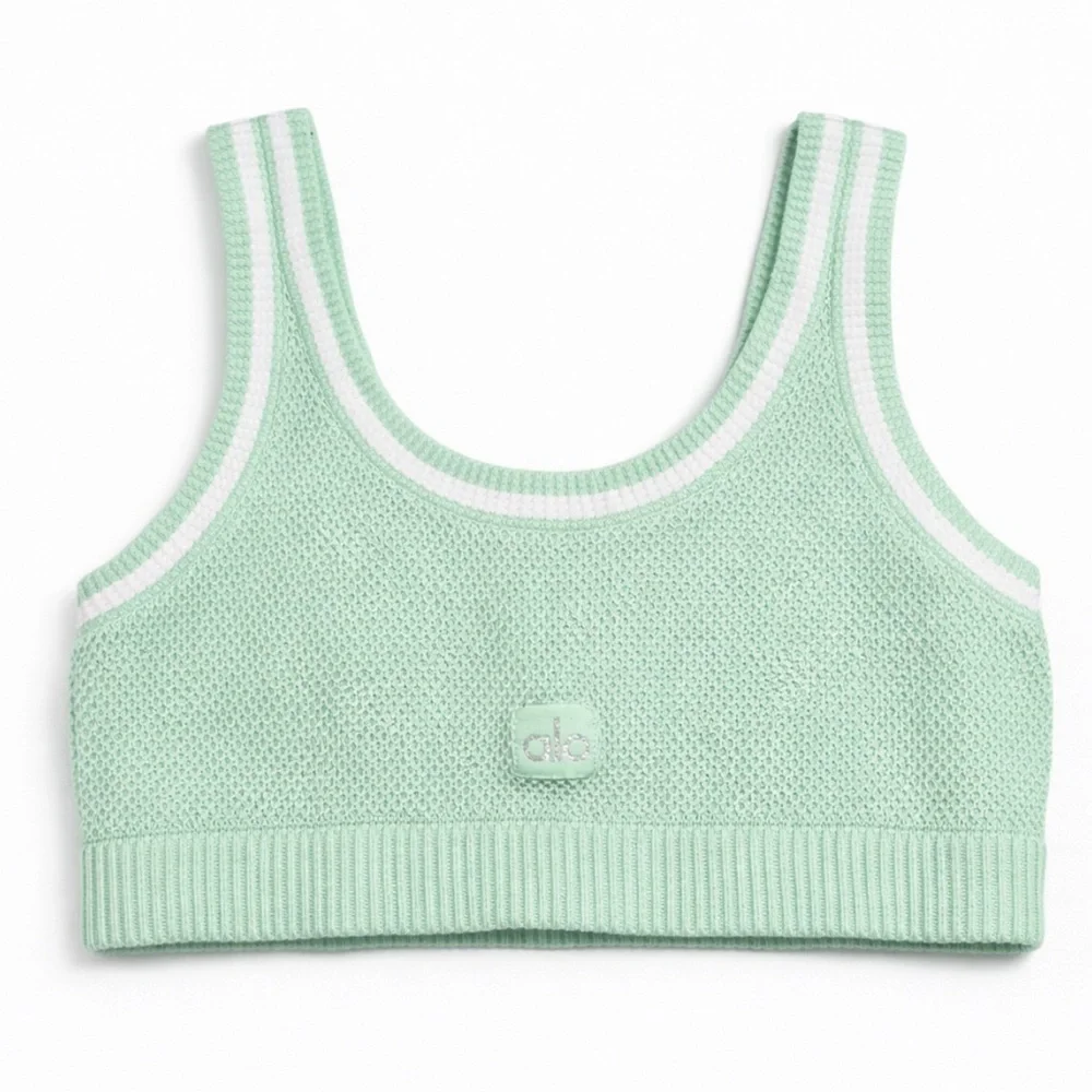 Alo Yoga Varsity Tennis Knit Set Mint Green No Tags see Measurements Approx